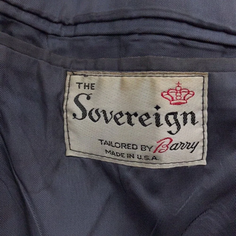 Sovereign Blazer Men 46 Gray Green Tweed Wool‎ Classic Sport Coat USA VTG